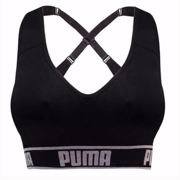 Puma 2 pk Black Gray Racerback Sports Bra - Picture 8 of 8